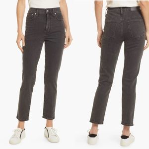 Madewell Lunar Black Wash High Rise Tapered Perfect Vintage Jeans